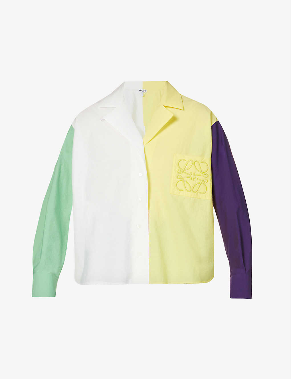 Colour-block relaxed-fit cotton-blend shirt(9360049)