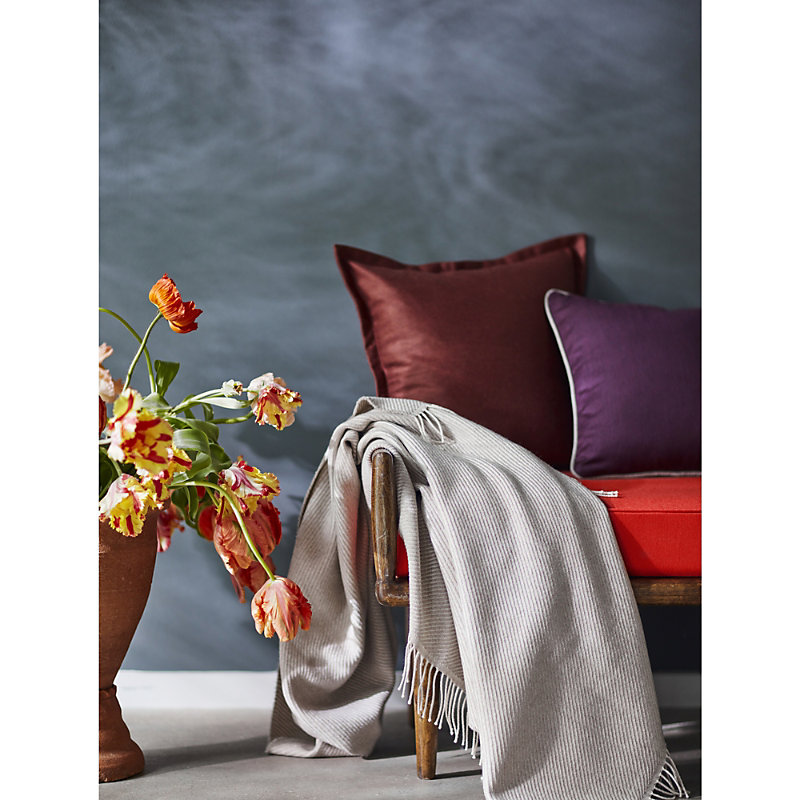 Shop Johnstons Reversible Wool And Cashmere-blend Blanket 190cm X 140cm In Beige