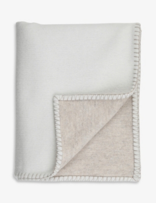 Johnstons Beige Reversible Wool And Cashmere-blend Blanket 190cm X 140cm
