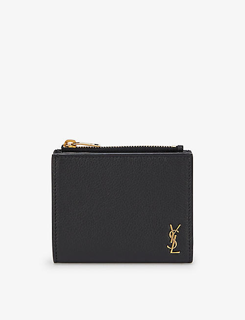 SAINT LAURENT: Monogram zipped leather wallet