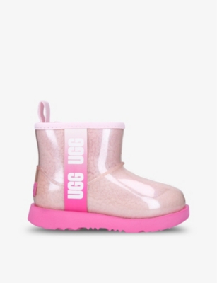 Ugg Classic Clear Mini Ii Woven Boots 5-10 Years In Pale Pink