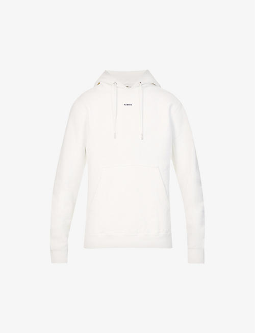 SANDRO: Logo-embroidered organic cotton-jersey hoody
