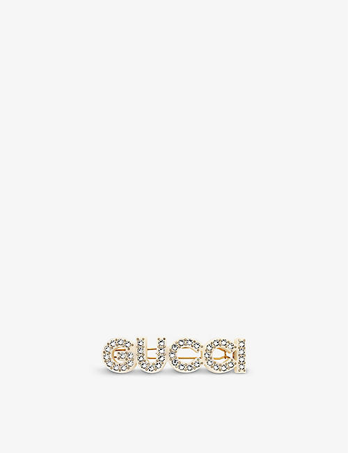 GUCCI: Crystal-embellished resin hair clip
