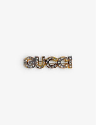 Gucci Crystal-embellished Metal Hair Clip