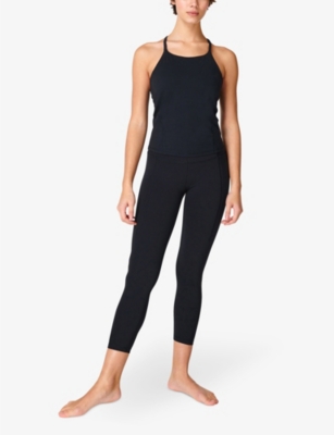 SWEATY BETTY WOMENS BLACK SUPER SOFT 7/8 HIGH-RISE STRETCH-JERSEY YOGA LEGGINGS XXS