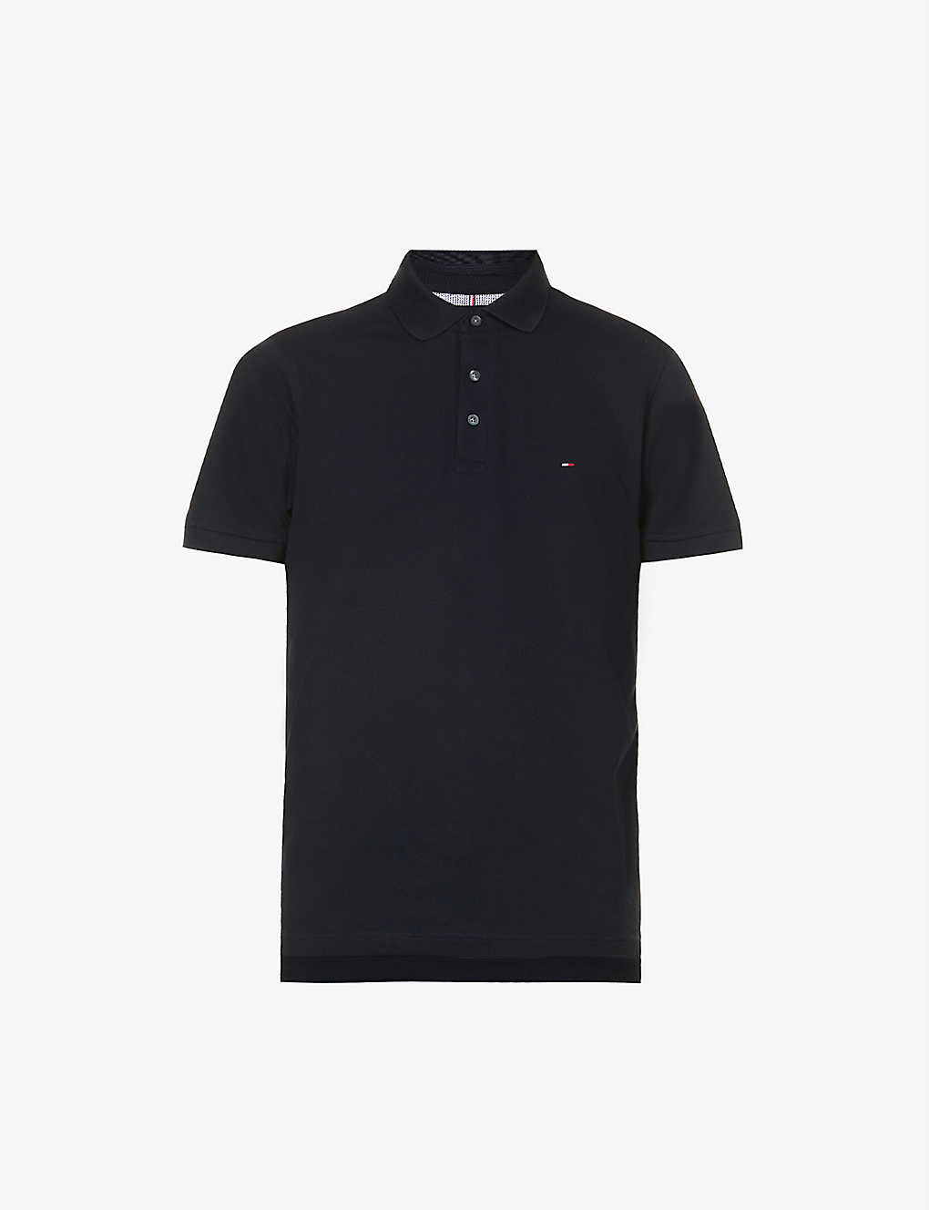 Shop Tommy Hilfiger Slim-fit Cotton-pique Polo Shirt In Desert Sky