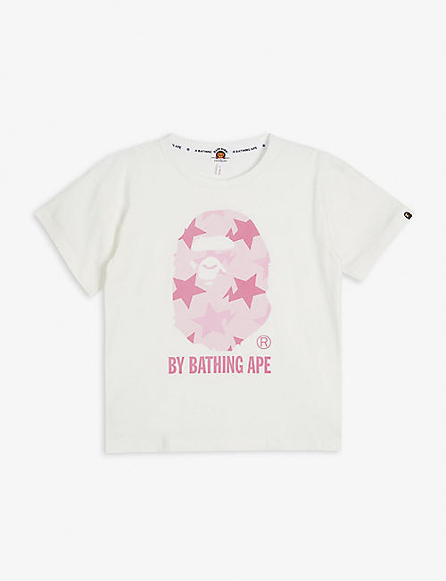 A BATHING APE: Ape Head star-print cotton T-shirt 7-13 years