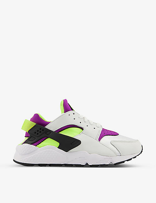 NIKE: Air Huarache suedette and woven mid-top trainers