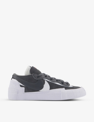 NIKE - sacai x Blazer Low leather and suede low-top trainers