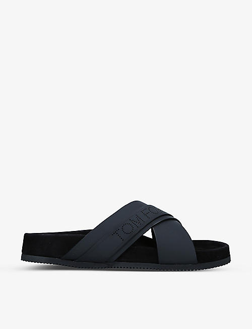 TOM FORD: Wicklow cross-over leather sliders
