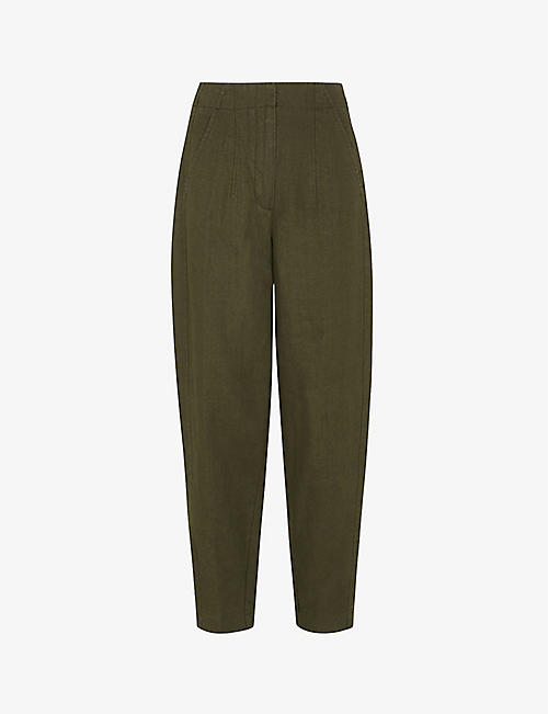 WHISTLES: Barrel-leg loose-fit linen trousers