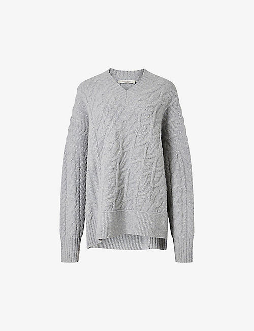 ALLSAINTS: Arvid cable-knit relaxed-fit wool-blend jumper