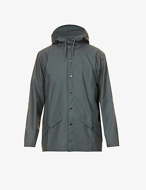 RAINS: Casual-fit drawstring hooded shell jacket