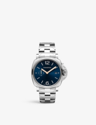 Panerai Pam01124 Luminor Due Brushed-steel Automatic Watch In Silver