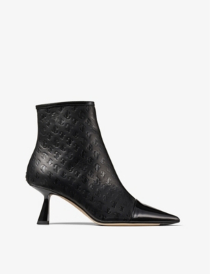 Luxury shoes for women - Jimmy Choo Kix 65 black fishnet ankle boot