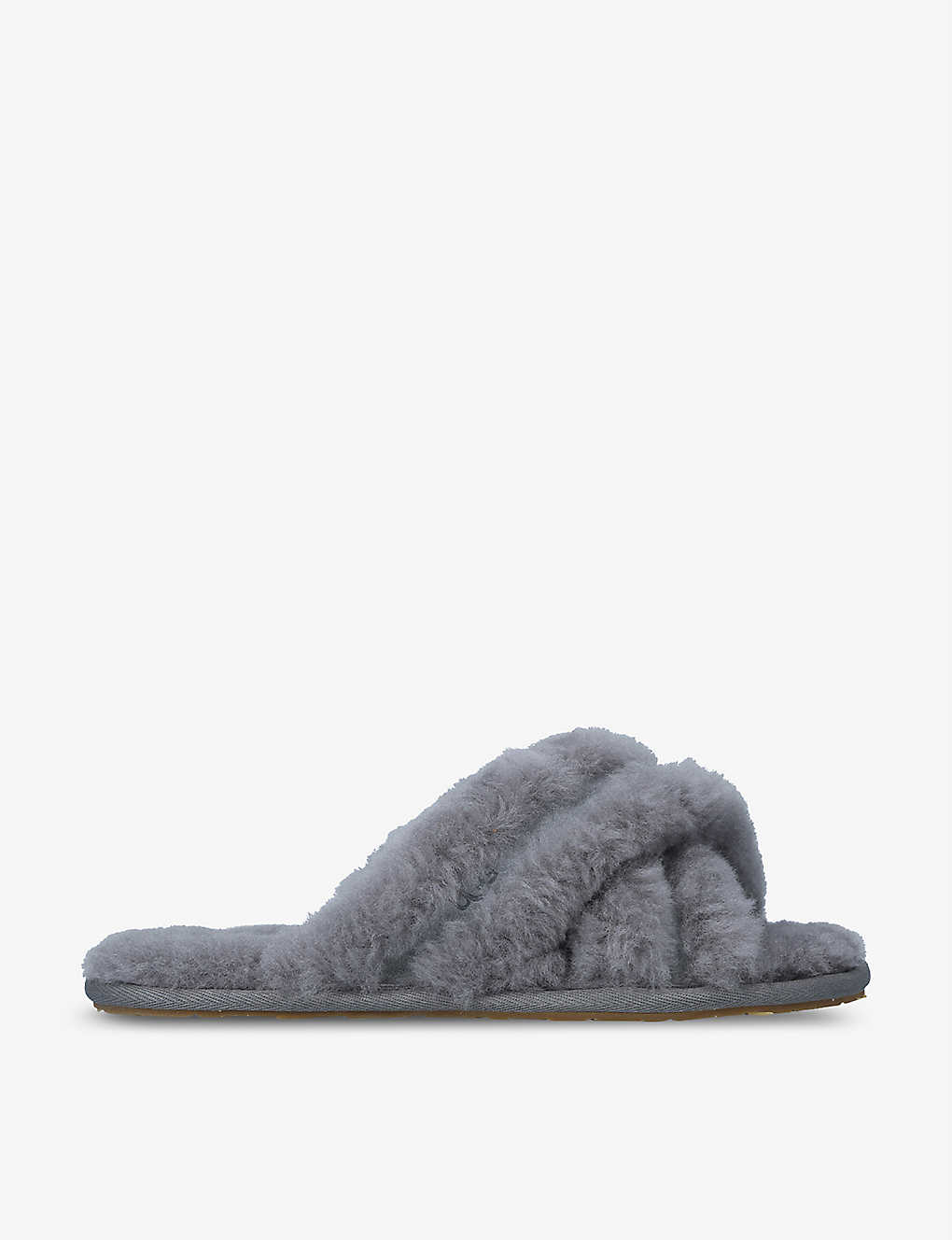 Ugg Scuffiata Round-toe Sheepskin Slippers In Grey/dark