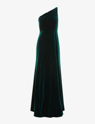 JENNY YOO: Cybill one-shoulder stretch-velvet gown