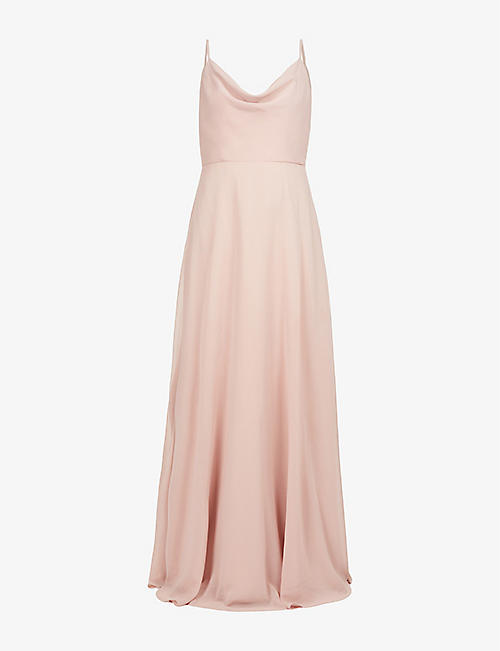 JENNY YOO: Colby cowl-neck chiffon gown