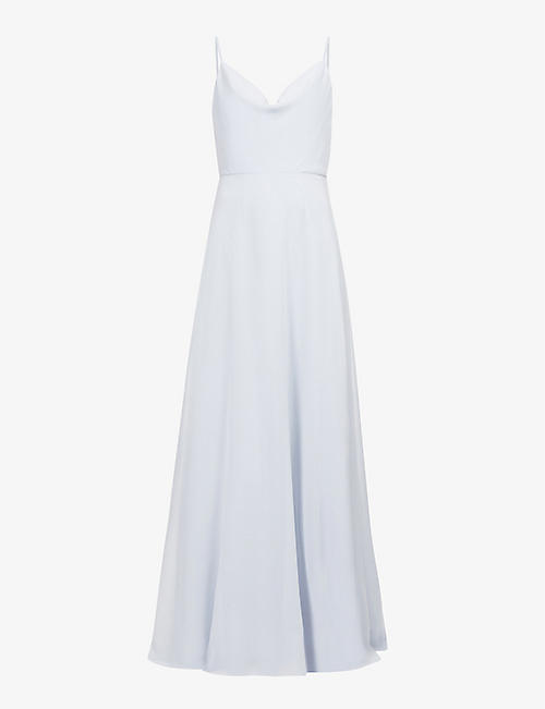 JENNY YOO: Colby cowl-neck chiffon gown