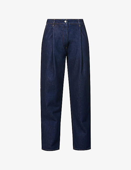 MAGDA BUTRYM: Pleated tapered-leg mid-rise jeans