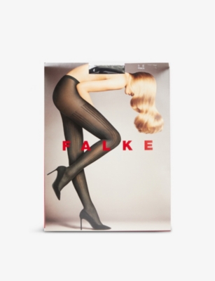 Shop Falke Prime Rib Stretch-knit 60-denier Tights In 3009 Black