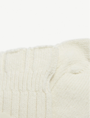Shop Falke Womens 2049 Off White Bedsock Ribbed Knitted Wool-blend Socks