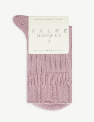 Falke Bedsock Ribbed Knitted Wool-blend Socks In 8770 Brick