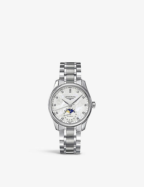 LONGINES: L24094876 Master Collection stainless-steel and mother-of-pearl automatic watch