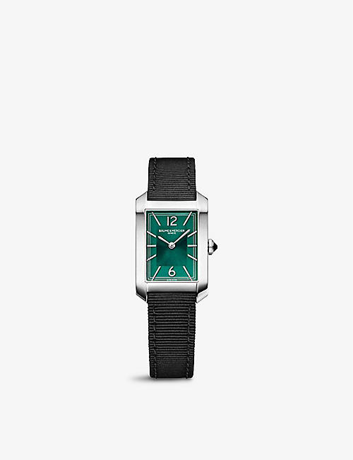 BAUME & MERCIER: M0A10630 Hampton stainless-steel and woven quartz watch