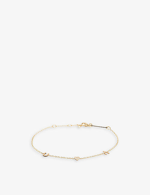 THE ALKEMISTRY: Zoë Chicco Itty Bitty Luck 14ct yellow-gold and 0.03ct diamond bracelet