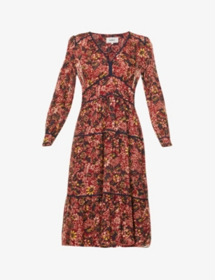 ba&sh gigi printed midi dress