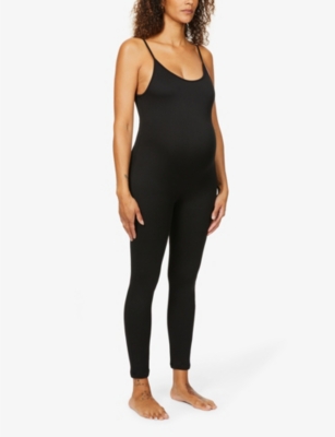 Shop Bumpsuit Women's Black Maternity The Kate Sleeveless Stretch-woven Unitard