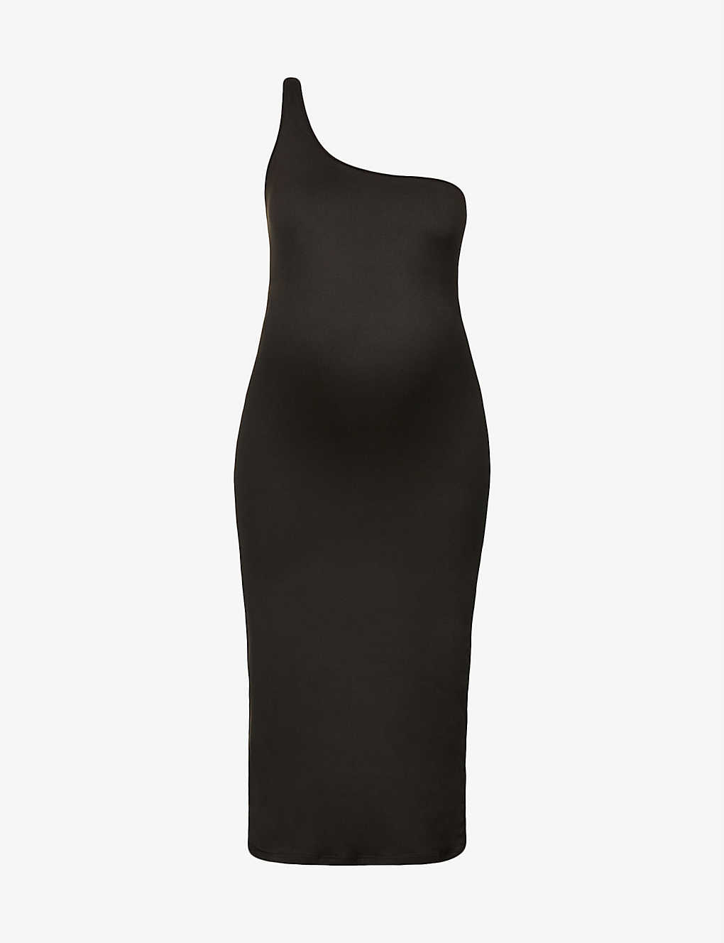 Bumpsuit Maternity The Sarah Asymmetric Stretch-woven Maxi Dress In Black