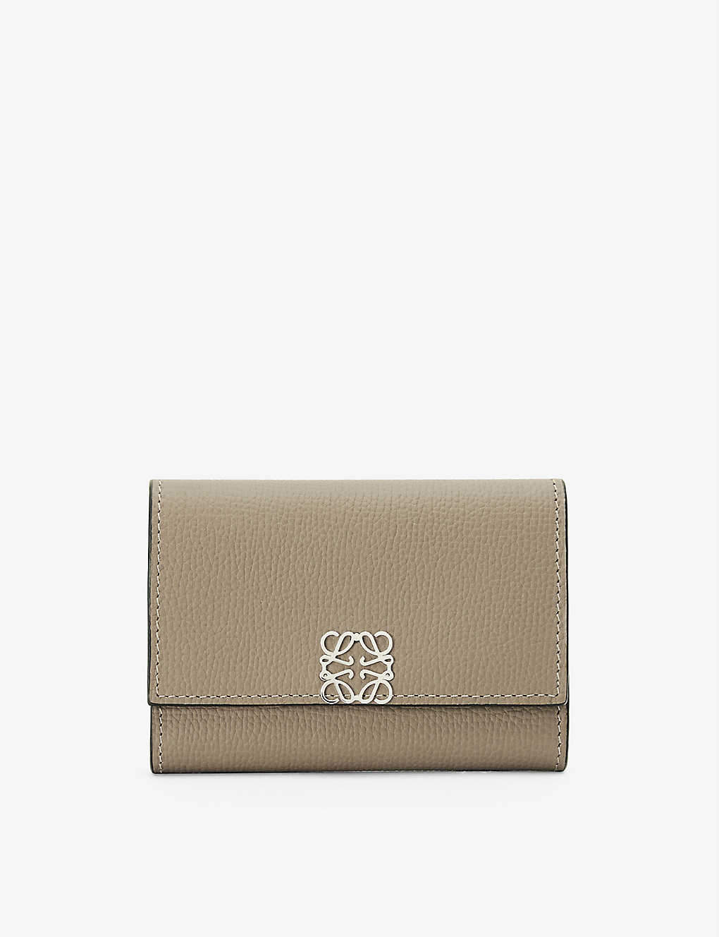 Loewe Anagram-embellished Grained Leather Wallet In Sand