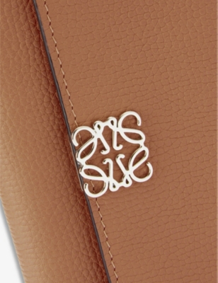 Shop Loewe Women's Tan Anagram-embellished Grained Leather Wallet