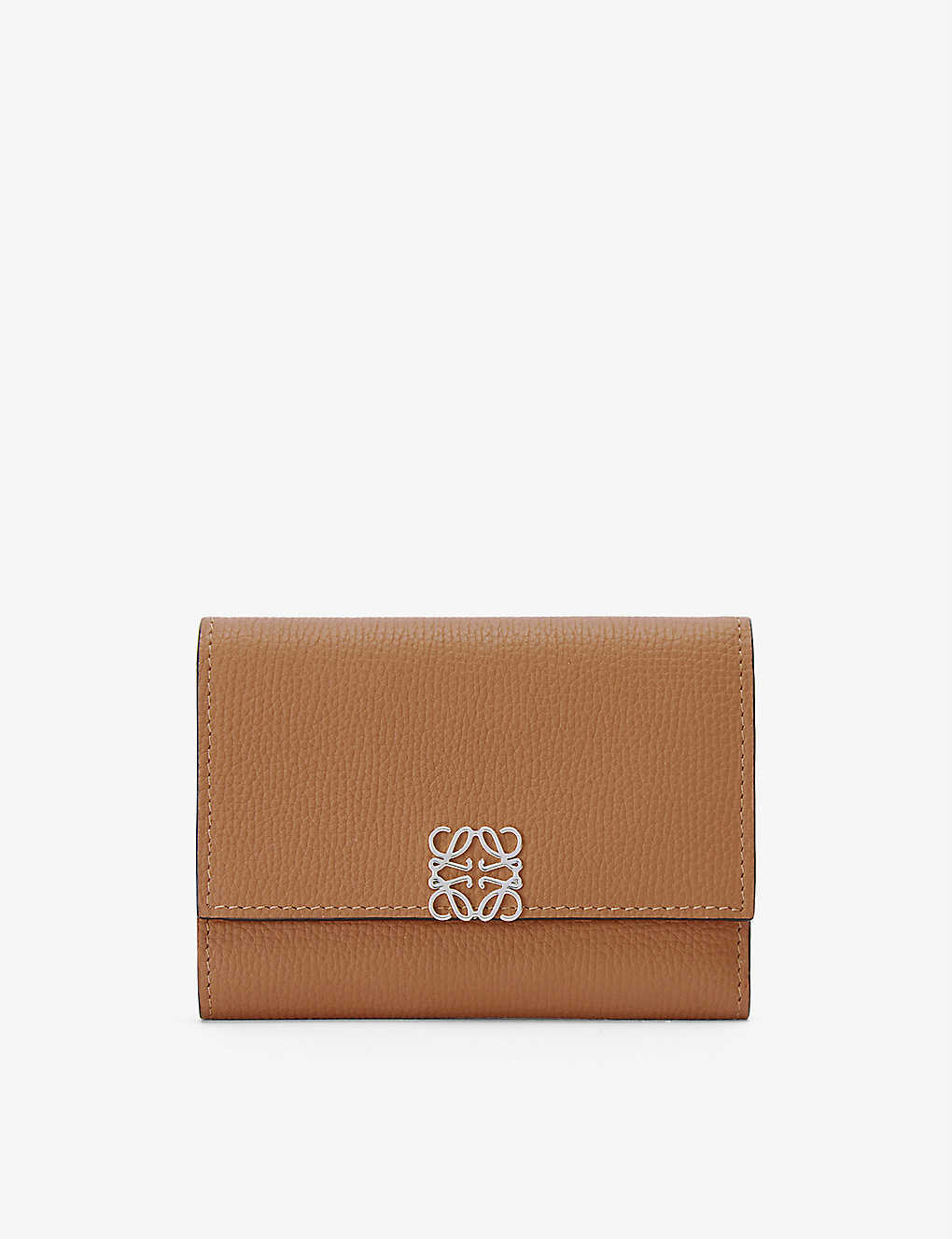 Loewe Anagram-embellished Grained Leather Wallet In Tan