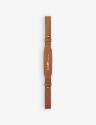 Loewe Womens Tan Brand-foiled Leather Bag Strap