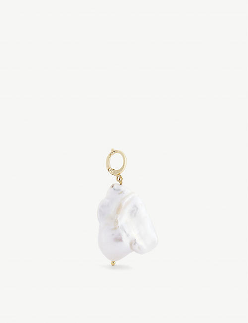 79HOUR: Freshwater pearl and 14ct yellow gold-plated brass pendant