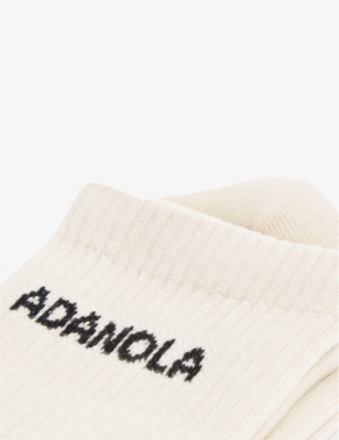 ADANOLA: Logo-print ribbed cotton-blend socks