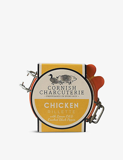 CORNISH CHARCUTERIE: Chicken rillette with lemon oil and cracked black pepper 125g
