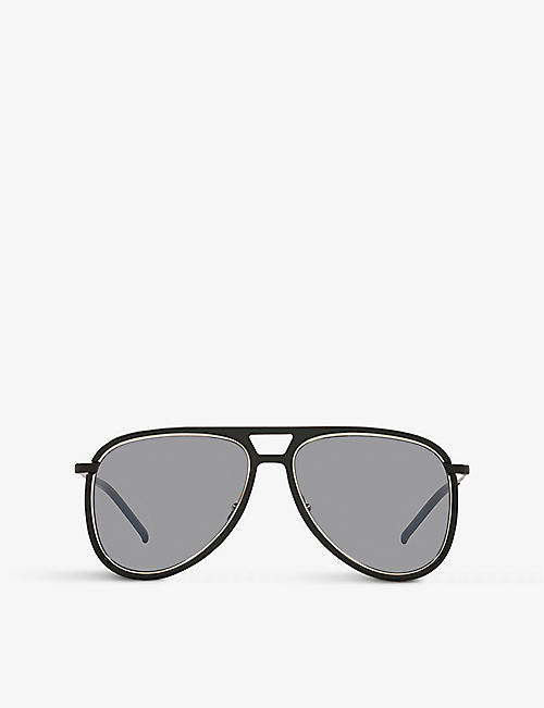SAINT LAURENT: SL 11 Classic acetate aviator sunglasses