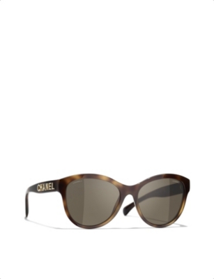 Pre-owned Chanel Womens Brown Ch5458 Pantos Tortoiseshell-print Round-frame Acetate Sunglasses