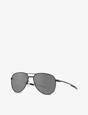 Oakley Womens Black Oo4147 Contrail Prizm™ Aviator Metal Sunglasses In Black