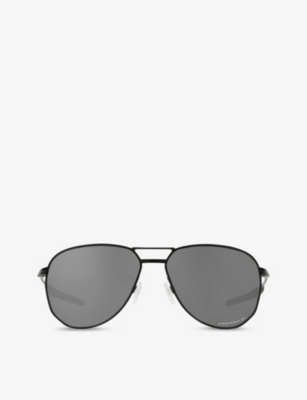 Oakley Women's Black Oo4147 Contrail Prizm™ Aviator Metal Sunglasses
