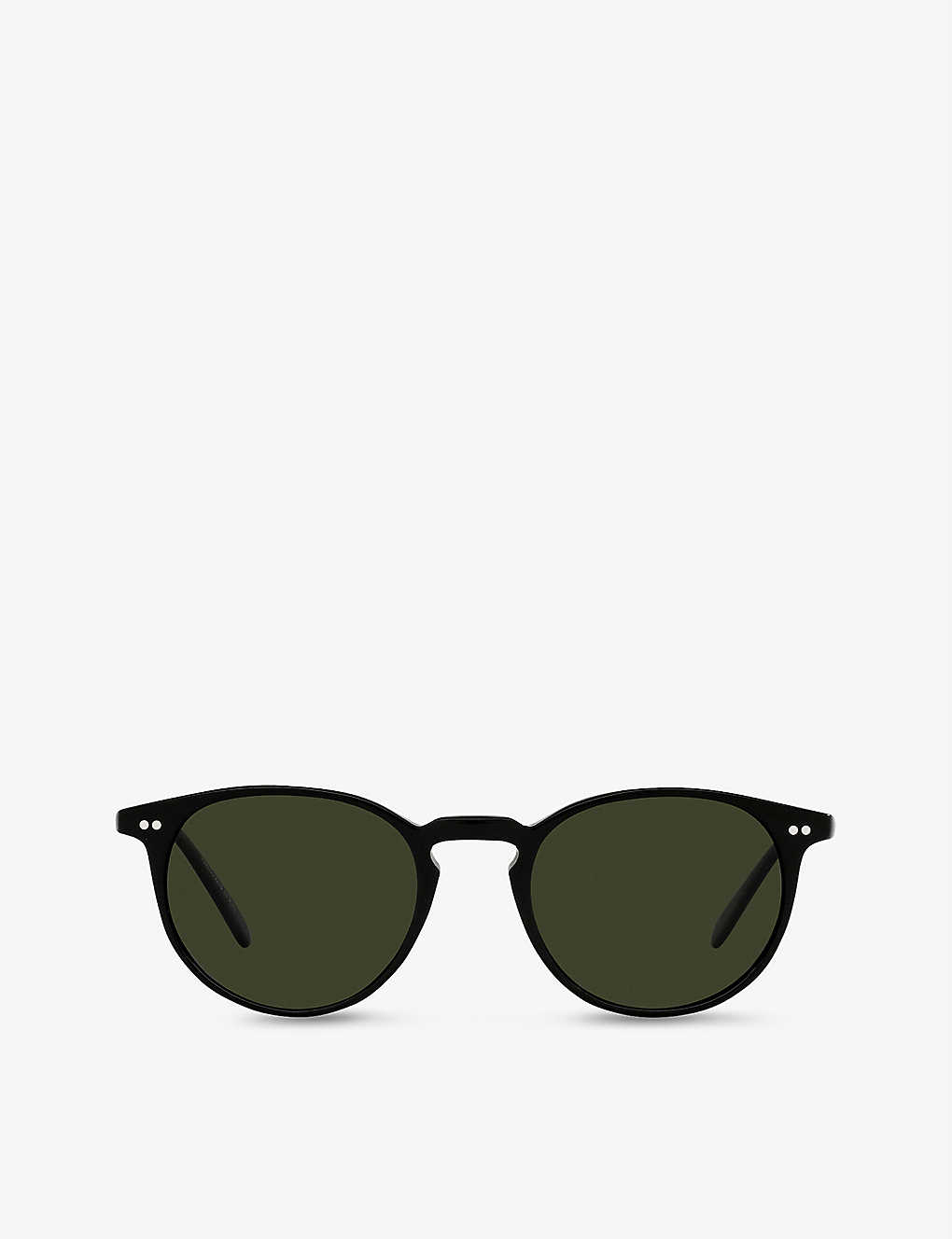 Shop Oliver Peoples Women's Black Ov5004su Riley Sun Acetate Round Sunglasses