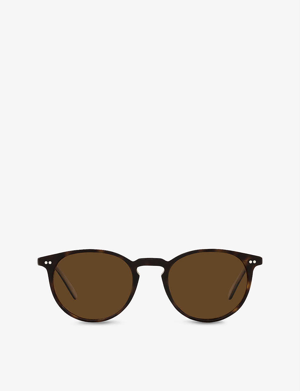 Shop Oliver Peoples Women's Brown Ov5004su Riley Sun Acetate Round Sunglasses