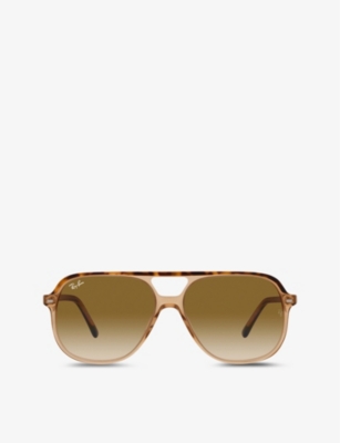 Shop Ray Ban Ray-ban Women's Brown Rb2198 Bill Square Acetate Aviator Sunglasses