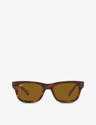 Ray Ban Rb2283 Mr Burbank Square Acetate Sunglasses In Brown
