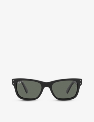Ray Ban Burbank Sunglasses Black Frame Green Lenses 55-20 In Black