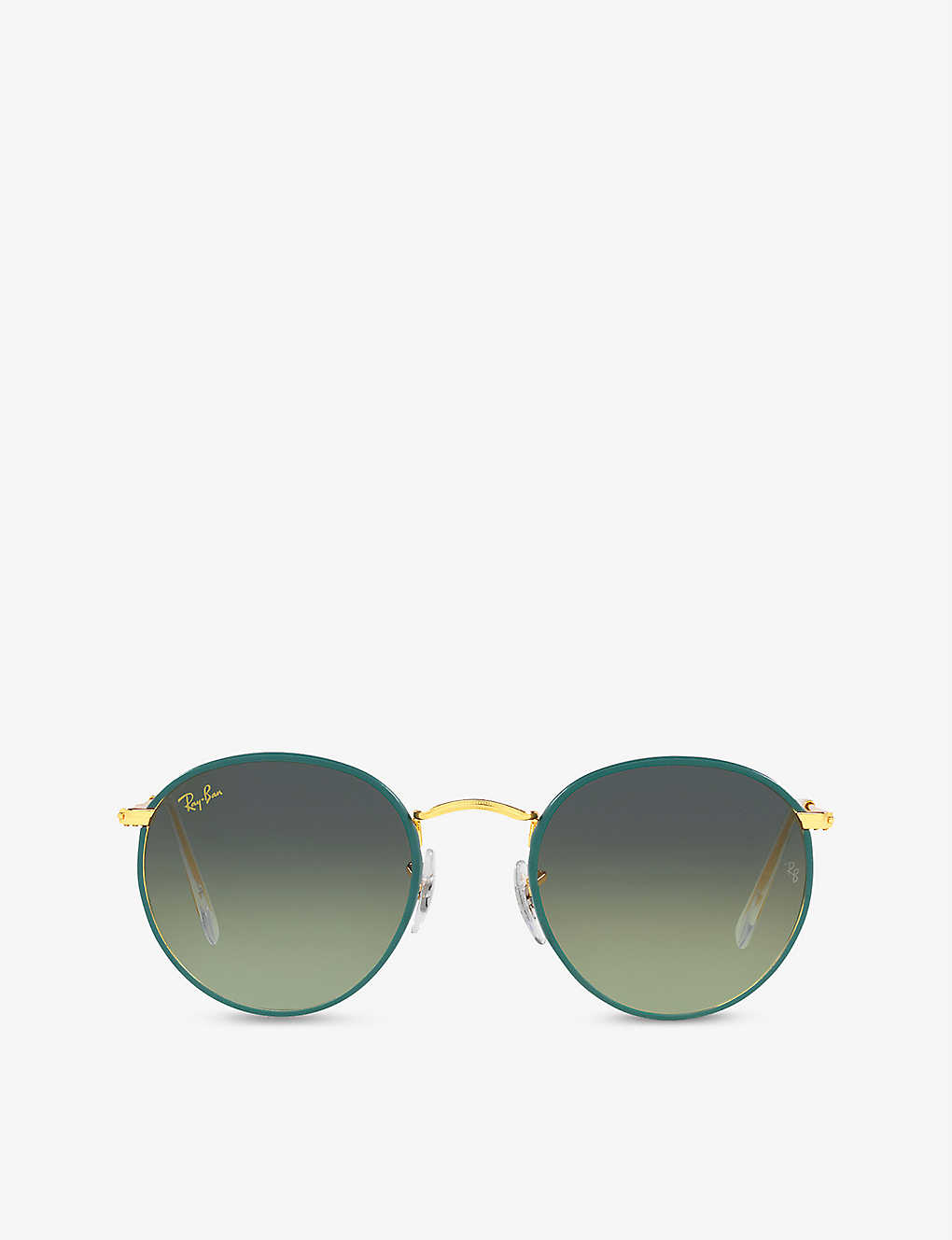 Ray Ban Rb3447jm Round Metal Sunglasses In Green